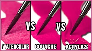 What Is The Difference Between Watercolor Gouache amp Acrylic Paint [upl. by Karlan]