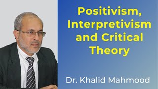 Positivism Interpretivism and Critical Theory UrduHindi  Dr Khalid Mahmood [upl. by Cherian]