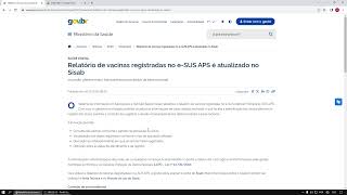 SISAB  Novo relatório de vacinas registradas no eSUS APS PRODUÇÃO [upl. by Akimrehs]