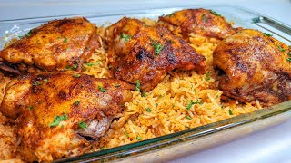 OVEN BAKED CHICKEN amp RICE  one pan dish lazy mans style [upl. by Doniv]