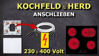 Herd Ofen anschließen 230V amp 400V 5 und 3 Drähte Anleitung und Tipps Autarkes Ceranfeld [upl. by Kyre619]