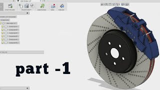 design of Disk brake  part 1  fusion 360 tutorial  keyshot rendering [upl. by Fenton]