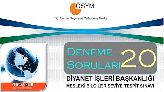 DİBMBSTS  DİYANET İŞLERİ BAŞKANLIĞI  DENEME SORULARI 20 [upl. by Anitnegra1]