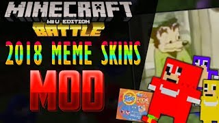 Playing Minecraft Wii U Mini Games with the 2018 Meme Skins Mod [upl. by Egreog]