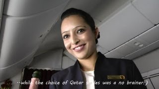 Inside Qatar Airways Boeing 787 Dreamliner Business Class Full Flight DohaFrankfurt in HD [upl. by Anyad692]