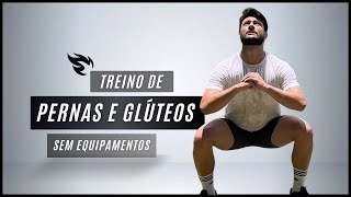 Treino de pernas e gluteos em casa sem equipamento  Hipertrofia e definição intenso [upl. by Heeley]