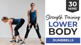 30Minute LEG WORKOUT At Home with Dumbbells [upl. by Bridwell]