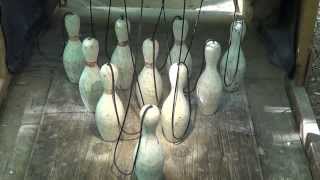 Backyard Duckpin Bowling with String Pinsetter part 2 [upl. by Esylle261]