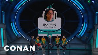 The Cast Of quotSilicon Valleyquot Gets A Conference Call From Jian Yang  CONAN on TBS [upl. by Gausman765]