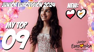 Junior Eurovision 2024  My Top 9  NEW 🇨🇾 🇵🇱 CYPRUS and POLAND [upl. by Ainollopa]