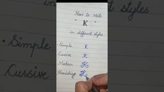 How to write K in different styles lettering alphabets abccursive [upl. by Namreg]