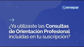 Consultas de Orientación Profesional de Errepar Hoy te contamos sobre nuestra asesoría societaria [upl. by Adnael394]