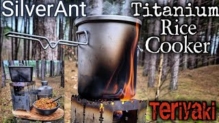 Titanium Bushcraft Rice Cooker Teriyaki in a winter forest Trangia amp Bushbox SilverAnt outdoors [upl. by Aiduan]