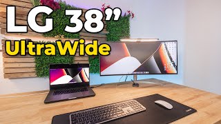 LG 38WN95CW Ulrawide Monitor and MacBook Pro setup for video and photoediting [upl. by Daub]