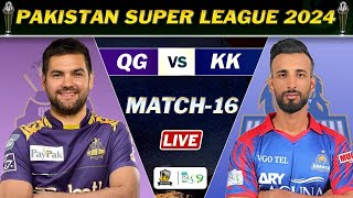 KARACHI KINGS vs QUETTA GLADIATORS PSL 9 MATCH 16 LIVE  KK vs QG LIVE COMMENTARY  KK LAST OV [upl. by Assirroc]