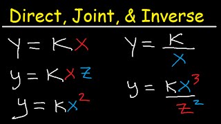 Direct Inverse and Joint Variation Word Problems [upl. by Noswad]