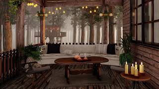 Cozy Rain on Treehouse Cabin Porch  10 hours Relaxing Sounds for Sleep Study Meditation [upl. by Luo]