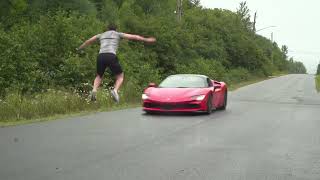 Nick Eh 30 fakes a car jump to mock iShowSpeed’s stunt [upl. by Ilise216]