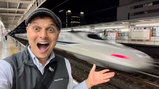 Shinkansen Bullet Trains Speed through Shizuoka Station [upl. by Aihseken]