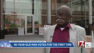 96yearold man votes for first time [upl. by Areval]