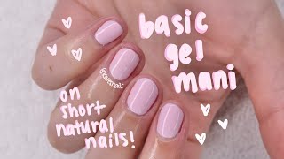 basic GEL manicure on SHORT natural nails [upl. by Adnomal]