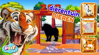 Dierentuin Dierengeluiden met Pretlettertjes • Wie Zit Daar Verstopt • deel 2 [upl. by Nelsen]