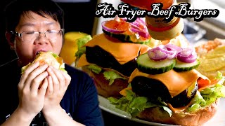 How Chinese Chef Cooks Homemade Air Fryer Beef Burgers [upl. by Azirb]