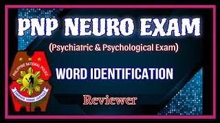 PNP NEURO EXAM REVIEWER  WORD IDENTIFICATION  PPE  PSYCHIATRIC AND PSYCHOLOGICAL EXAMINATION [upl. by Arat]