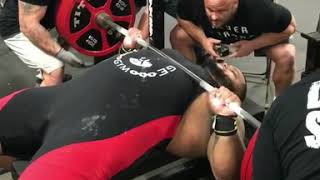 Julius Maddox Official 705lb RAW Bench press [upl. by Catto72]