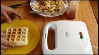 How to make Waffles Using Waffle Iron amp Mix HD Waffles [upl. by Helbonnas]