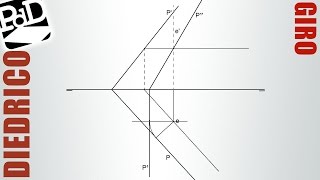 Girar un plano oblicuo para convertirlo en proyectante Sistema diédrico [upl. by Witty]