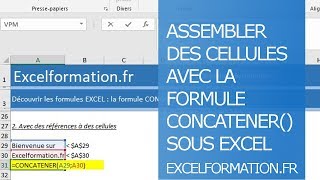 Assembler des textes avec la fonction CONCATENER sur Excel [upl. by Liane258]