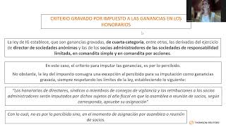 Efectos impositivos para los honorarios de Directores y sociosDra Marianela Lopez [upl. by Iur]