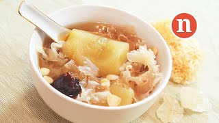 Apple and Snow Fungus Soup Nyonya Cooking [upl. by Ahtnama403]