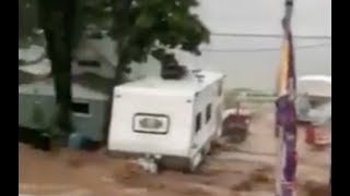 Flash flooding Davis Lake St Edwardsburg MI June 9 2018  raw footage [upl. by Ariamo710]