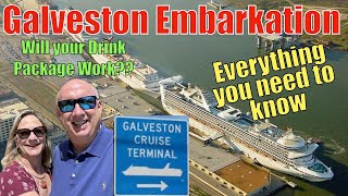 Galveston Cruise Embarkation  Our Tips and tricks you need to know amp will your drink package work [upl. by Aihsirt]