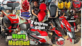 TVS ntorq 125 modified  Ntorq Top box  Ntorq 125 All Modifications  skd bike world [upl. by Norrehc]