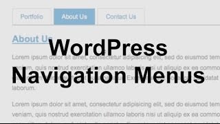 WordPress Navigation Menus Theme Development [upl. by Ragland]