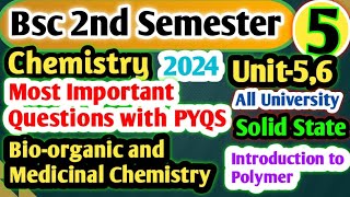 Bsc 2nd Sem Chemistry Important Questions Bioorganic and Medicinal Chemistry bsc [upl. by Cherin31]