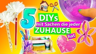 5 DIYs mit Sachen die jeder zuhause hat  Coole DINGE selber machen  Ideen gegen Langeweile zuhause [upl. by Ahgiela]