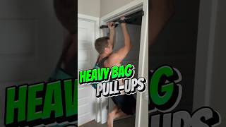 WEIGHTED PULLUPS ONLY USING A FULL BACK PACK pullups calisthenics progressiveoverload shorts [upl. by Rosmarin271]