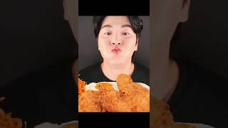 ASMR MUKBANG Spicy Ramen with KFC style Fried Chicken Eating Fast foodshorts [upl. by Jephthah]