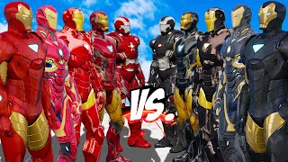 TEAM IRON MAN VS TEAM BLACK IRON MAN  EPIC SUPERHEROES WAR [upl. by Brecher]