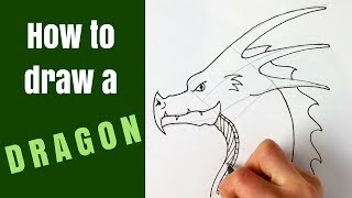 How to draw a dragon head for beginners [upl. by Ojytteb919]