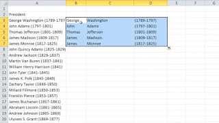 Pull First Middle and Last Names From One Cell Into Separate Cells In Excel 2010 [upl. by Emeric]