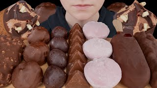 ASMR Chocolate Desserts amp Ice Cream Magnum HaagenDazs Strawberry Mochi Cheesecake Toblerone [upl. by Occor263]