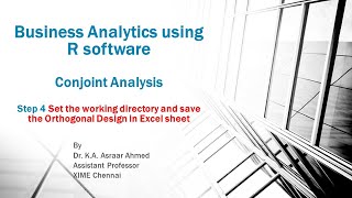 Business Analytics using R for MBAPGDM Conjoint Analysis Step 4 [upl. by Edmea]