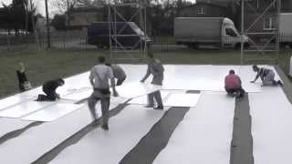 Xtraice synthetic ice rink installation in Poland [upl. by Gut]