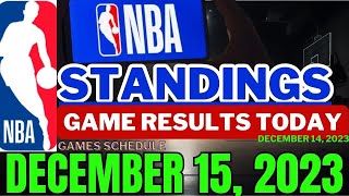 nba standings today December 14 2023  NBA Game results Schedule December 15 2023  NBA LIVE Today [upl. by Bollen]