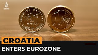 Croatia switches to euro and enters Schengen  Al Jazeera Newsfeed [upl. by Volnak]